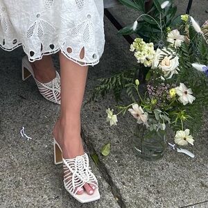 Simkhai Audra Macrame Heeled Sandals